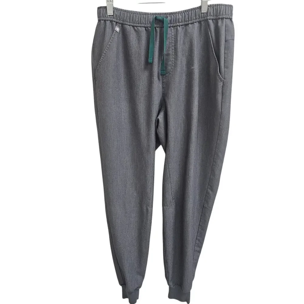 FIGS Men's Tansen Jogger Scrub Pants MXXSW2004 Graphite Gray Green Ties Size M